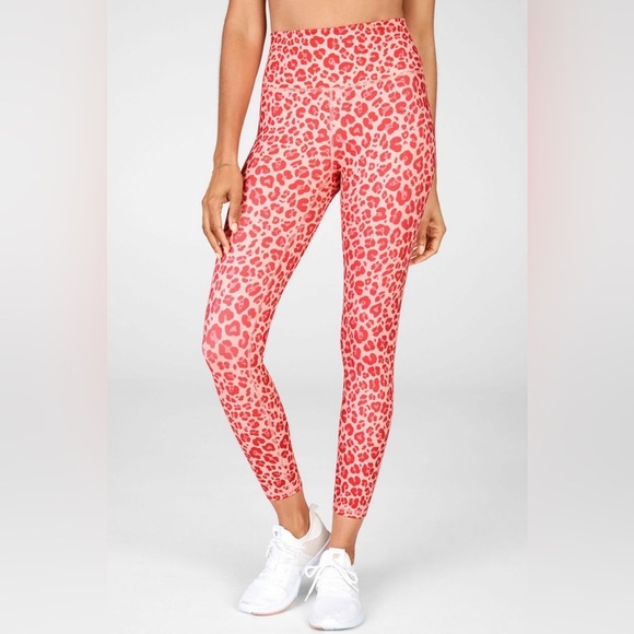Fabletics Leopard Print 7/8 Powerhold Athletic Gym Workout Leggings Size S - Picture 1 of 12